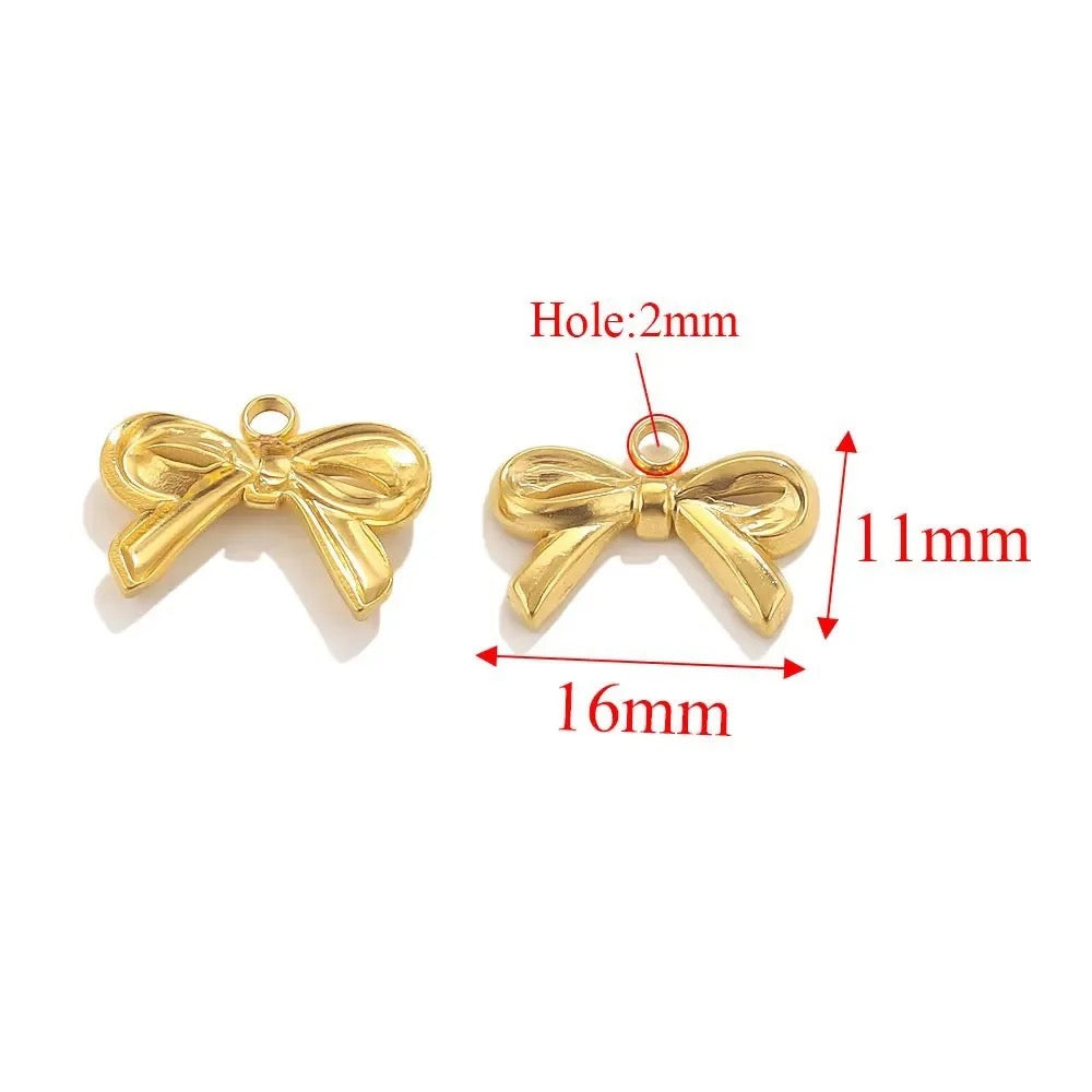 SS 1875 Bow Stainless steel charm( 1 pc ) Anti tarnish