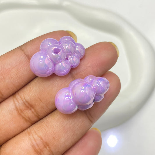 AC 1179 Purple iridescent bubble cloud Acrylic bead- per piece