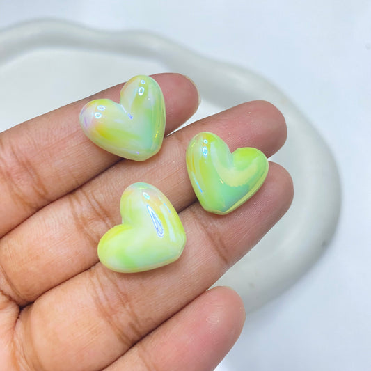 AC 2079 Green rainbow shiny luminous Acrylic bead ( 1 pc )