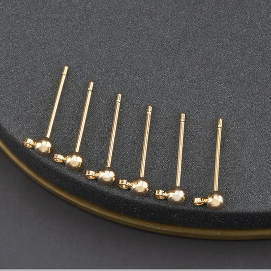 GP 968 - gold plated ball stud - anti tarnish - per pair