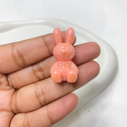 AC 1479 Rabbit uv plated shiny irrediscent Acrylic bead- per piece