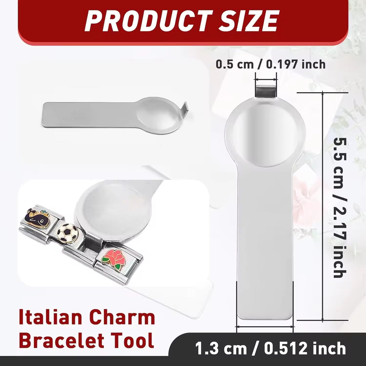 italian charm tool for bracelet making- stainless steel ( 1 pc ) Anti tarnish