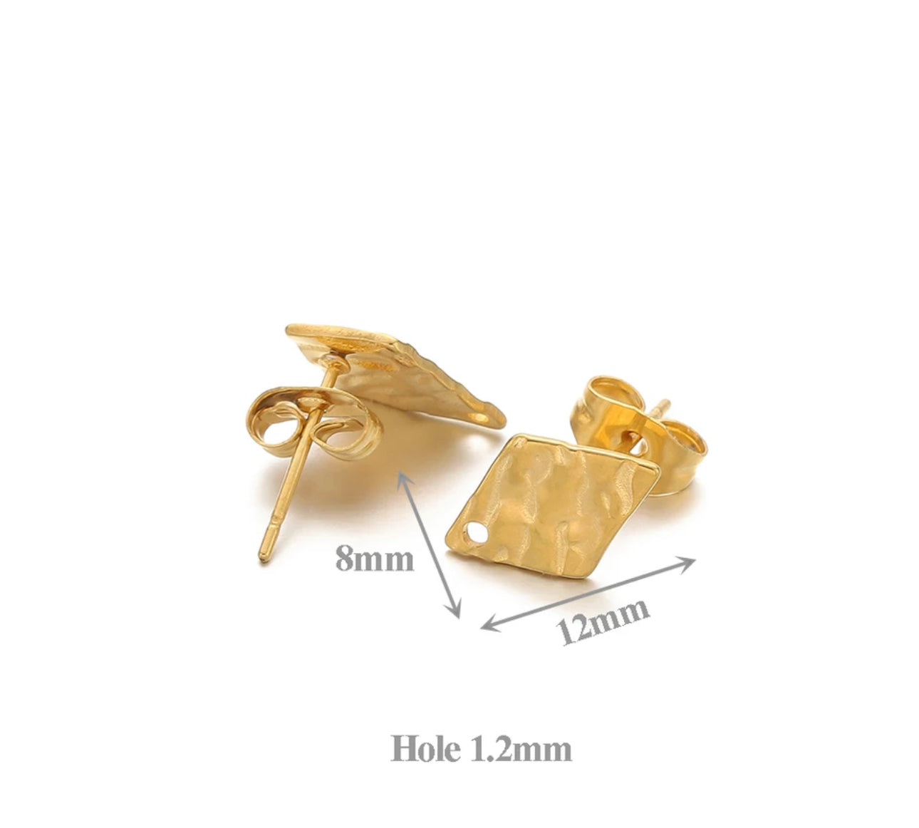 SS 1190 - rhombus stud - 18k gold plated stainless steel - per pair - anti tarnish