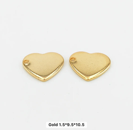 SS 1012 - heart shaped gold plated Stainless steel stamping blanks