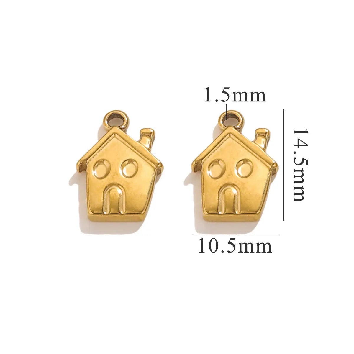 SS 1879 House gold Stainless steel charm( 1 pc ) Anti tarnish