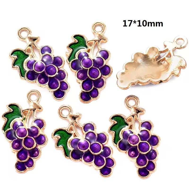 EC 2135 Grapes Fruit enamel charm ( 1 pc )