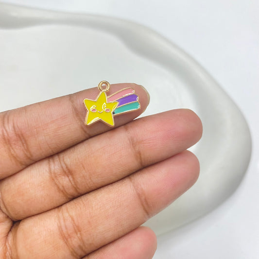 EC 1817 Rainbow star enamel charm ( 1 pc )