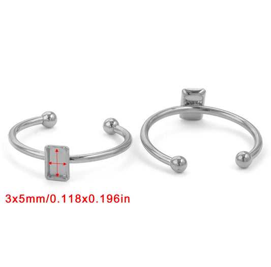 RB 929 Short Rectangle stainless steel ring - per piece