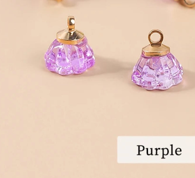 GB 1568 purple lotus glass pendant- per piece