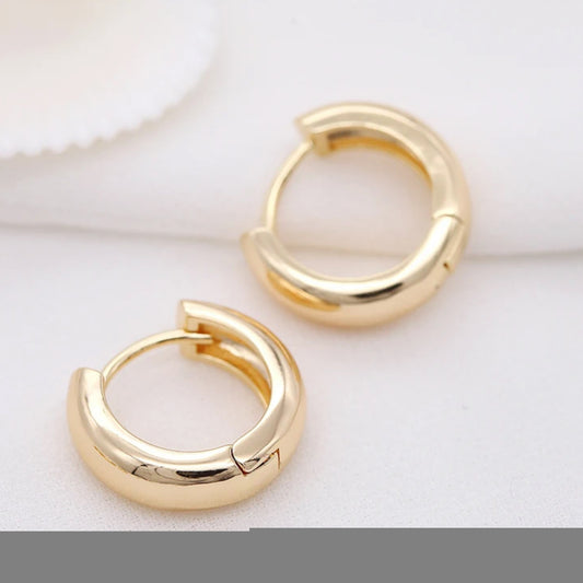 GP 712 14k gold plated thick hoops - per pair - anti tarnish