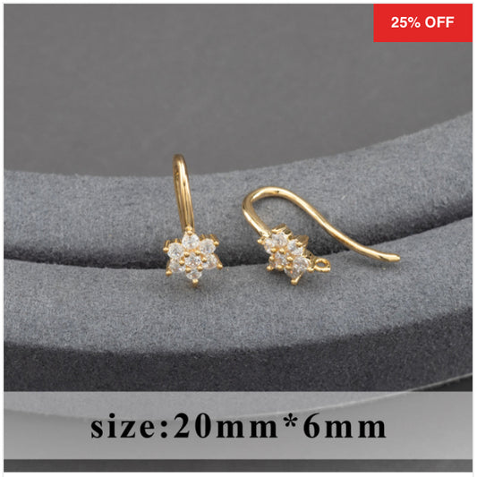 CZ 900 Zircon crystal hooks ( 2 pc ) Anti tarnish