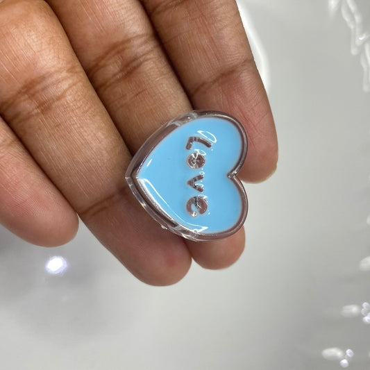 A747 Blue Love heart bead