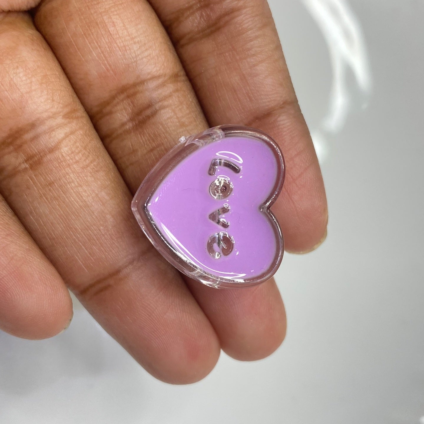 A746 Purple love heart bead