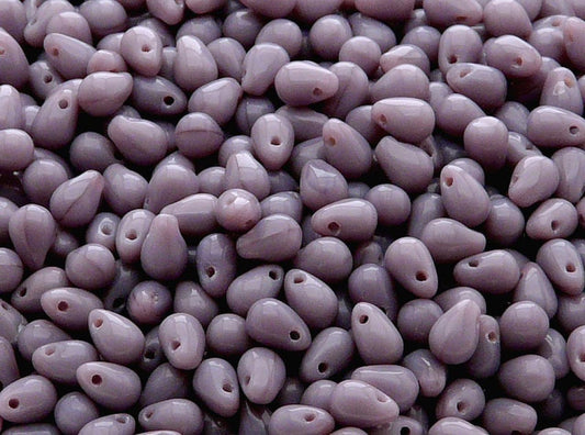 CB 1089 Czech pressed Glass Teardrop Beads Opaque Amethyst - per piece