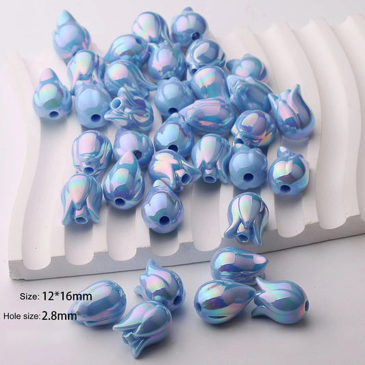 AC 1664 Tulip uv plated Acrylic bead ( 1 pc )