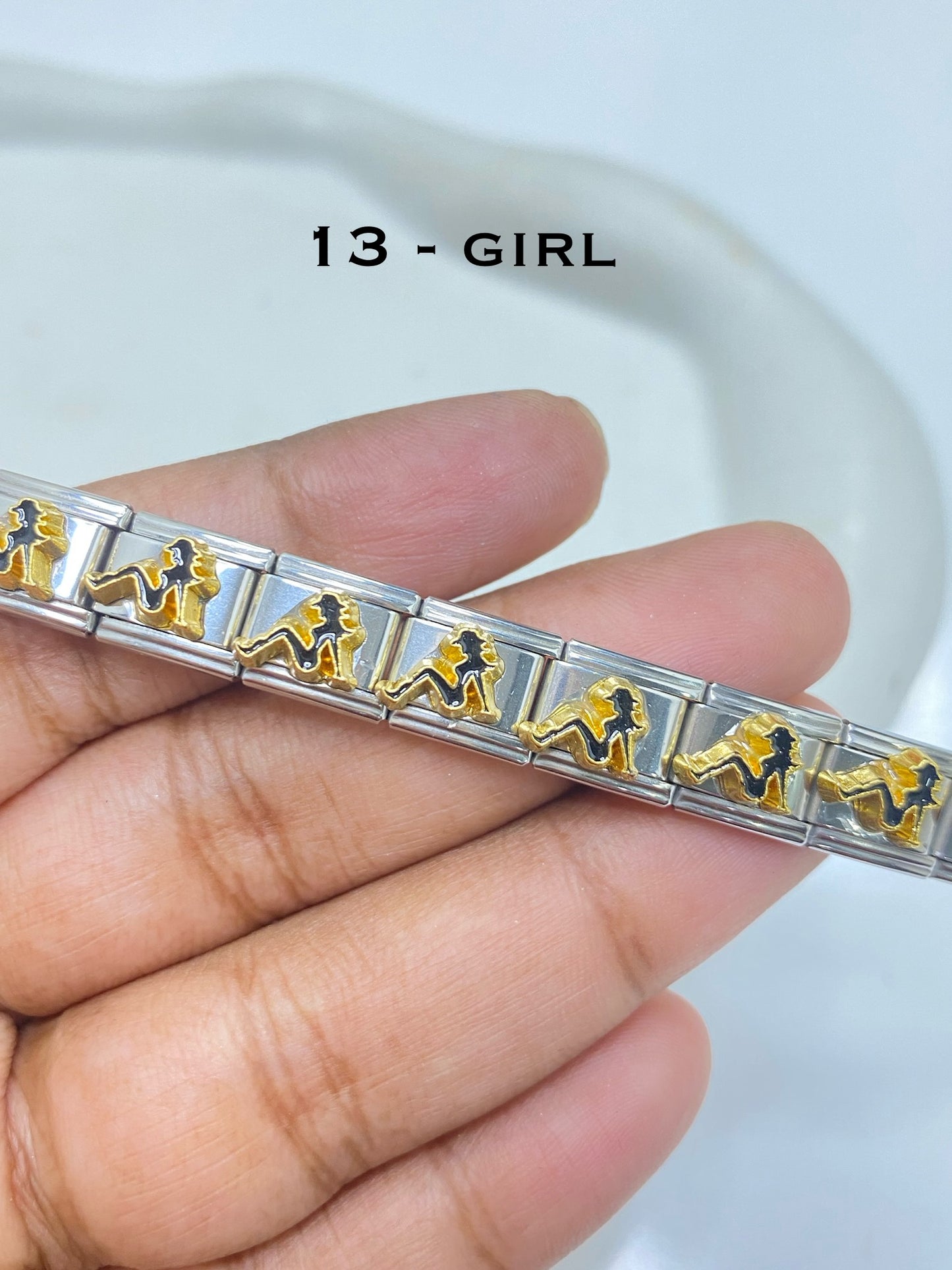 Italian charms bracelet ( part 2 ) stainless steel ( 1 pc ) Anti tarnish