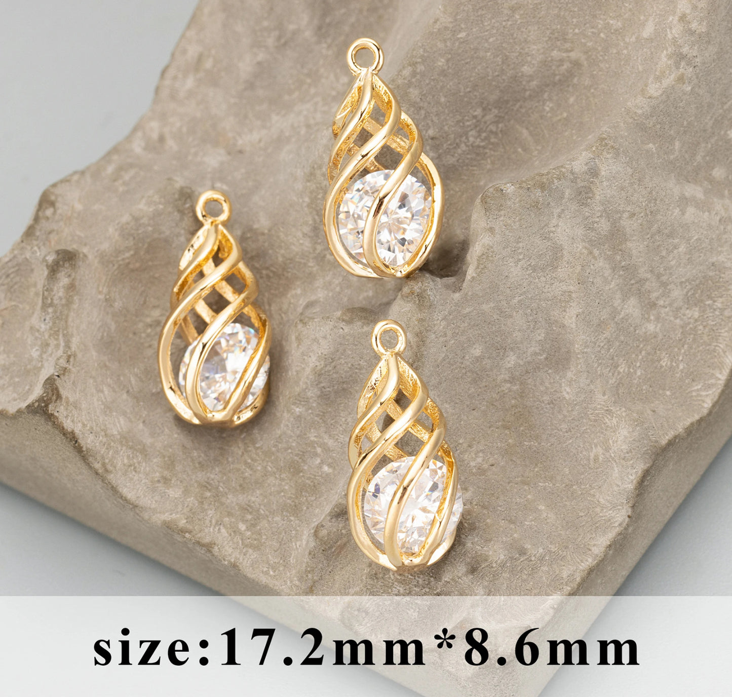 CZ 1211 18k gold plated charm - per piece- anti tarnish