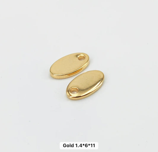 SS 1018 - Oval 2 gold plated Stainless steel stamping blanks