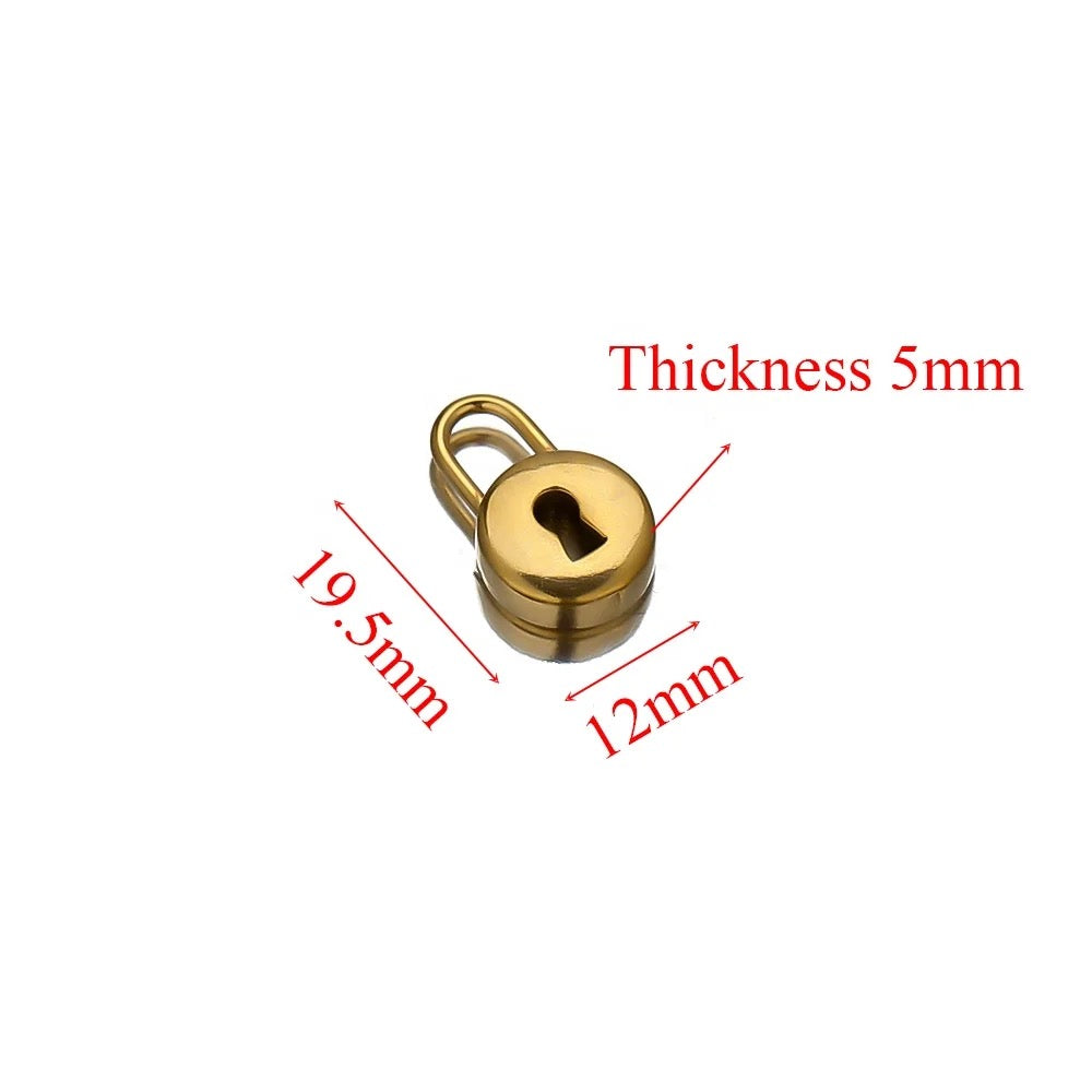 SS 1152 - lock charm 18k gold plated stainless steel - per piece - anti tarnish