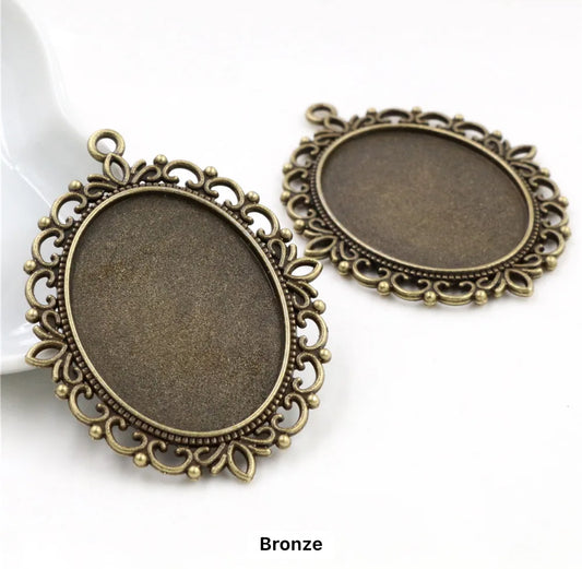 CB 1322 Antique bronze cameo pendant - per piece