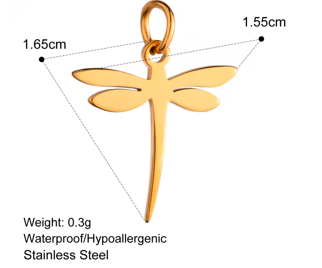 SS 2055 Dragonfly Stainless steel charm ( 1 pc ) Anti tarnish