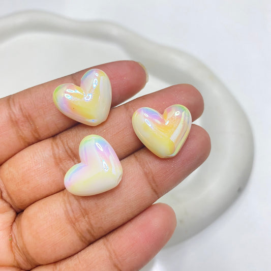 AC 2076 white rainbow shiny luminous Acrylic bead ( 1 pc )