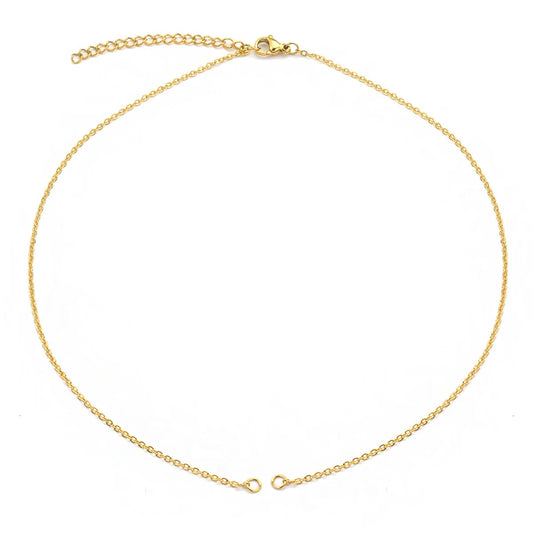 Double ended dainty gold Stainless steel ready chain with extension ( 1 pc ) Anti tarnish