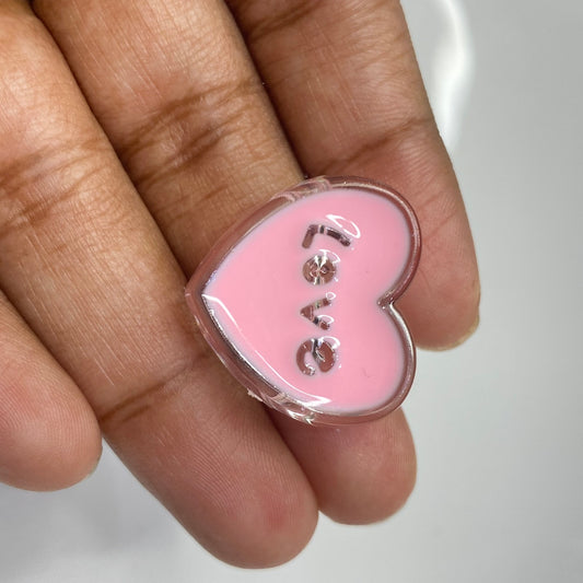 A744 light pink love heart bead