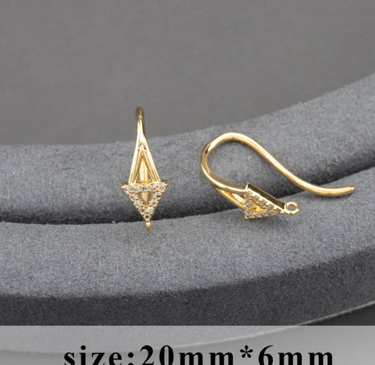 CZ548 zircon crystal gold plated stud