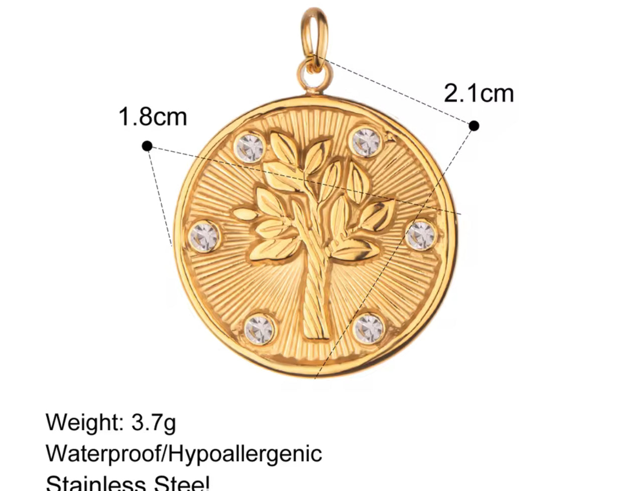 SS 2053 zircon tree Stainless steel charm ( 1 pc ) Anti tarnish