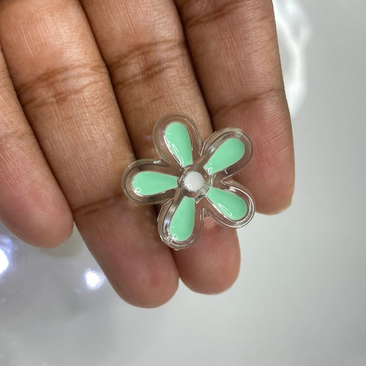 A740 Green flower bead- per piece