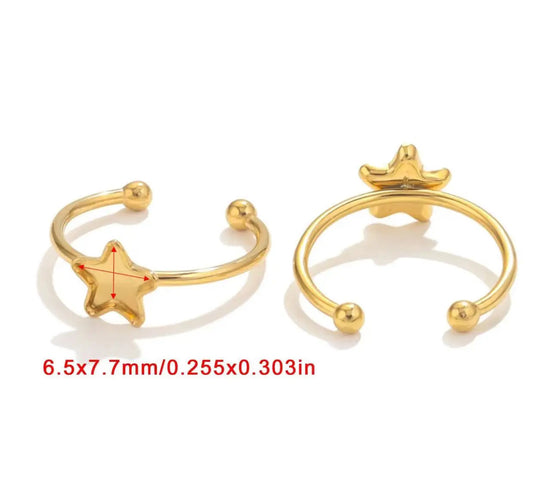 RB 923 Star stainless steel gold ring - per piece