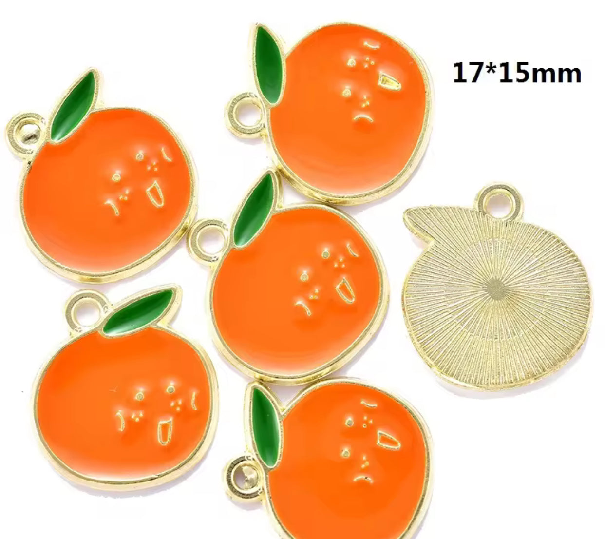 EC 2137 Orange Fruit enamel charm ( 1 pc )