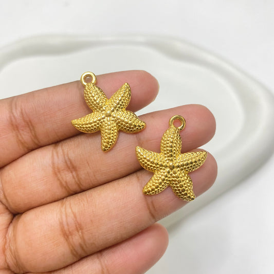 SS 1314 star fish charm 18k gold plated stainless steel - per piece - anti tarnish