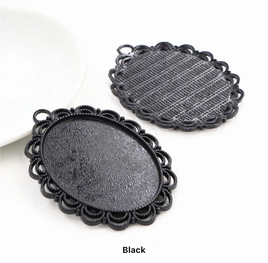 CB 1326 Black cameo pendant - per piece