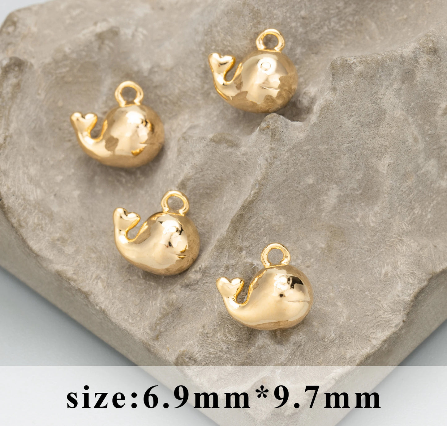 GP 1213 whale 18k gold plated charm - per piece- anti tarnish