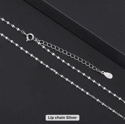 Silver lip stainless steel ready chain ( 1 pc ) Anti tarnish