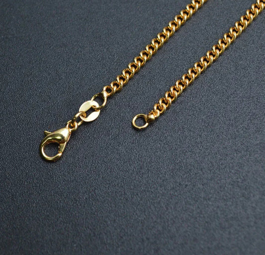 3mm Box chain 14k gold plated ready chain ( 1 pc ) - anti tarnish