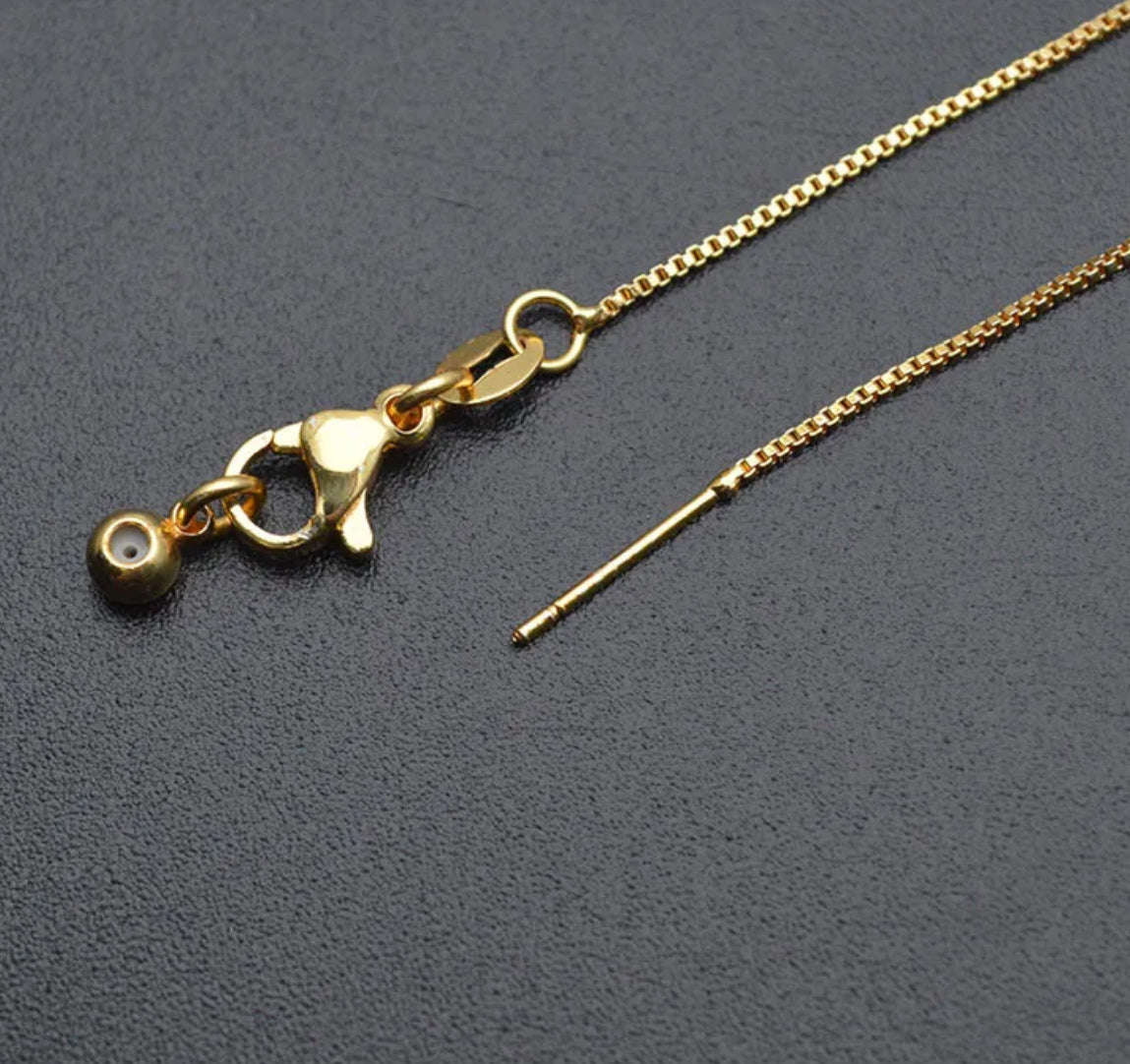 Gold plated box ready chain ( 1 pc ) Anti tarnish