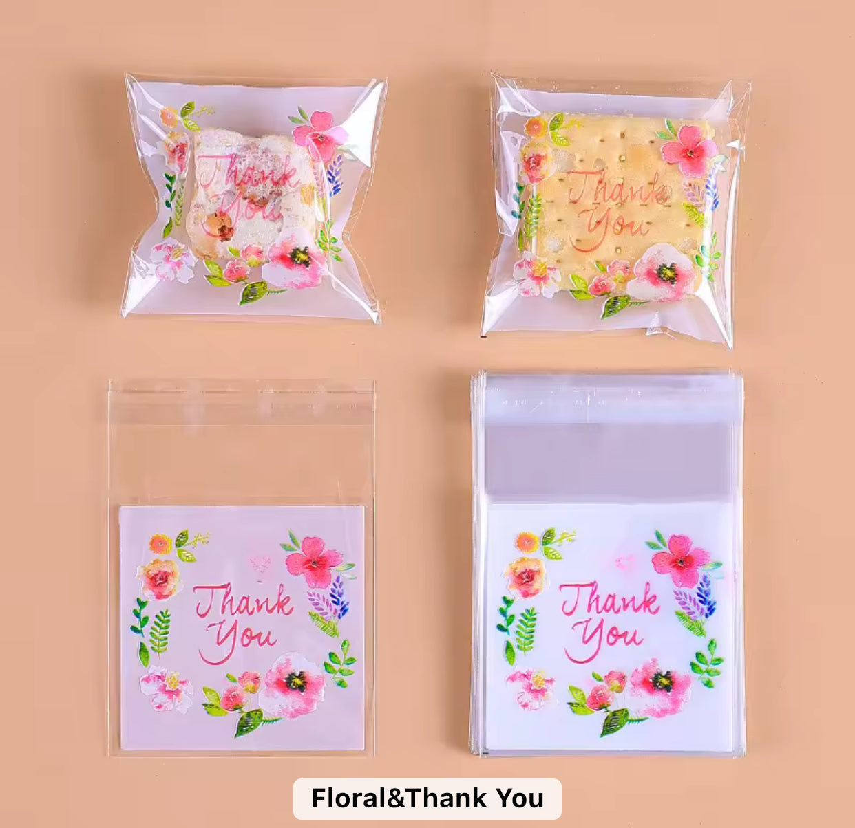 Thank you florals self adhesive cover ( 1 pc )