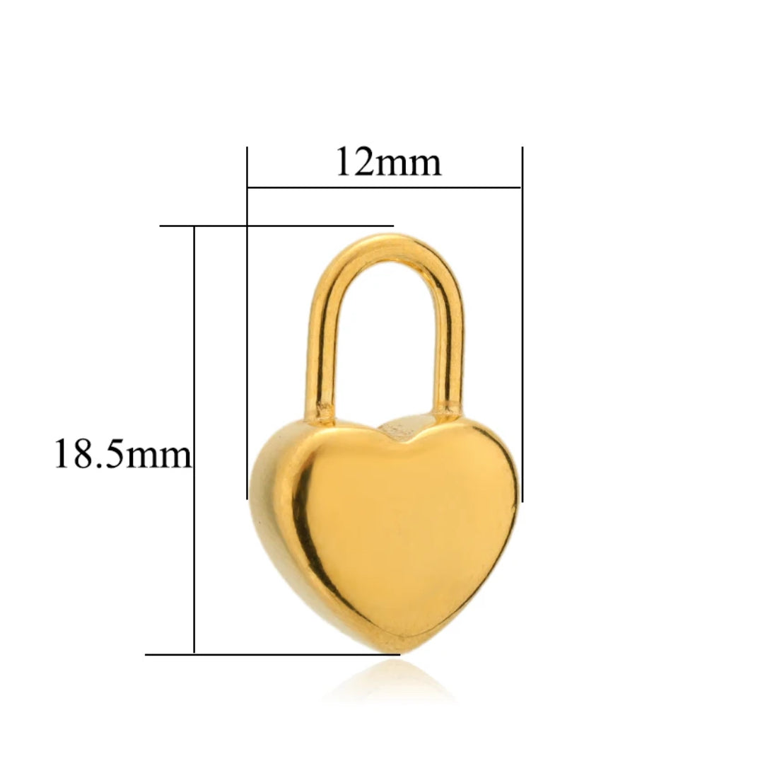 SS 1165 - Lock charm 18k gold plated stainless steel - per piece - anti tarnish