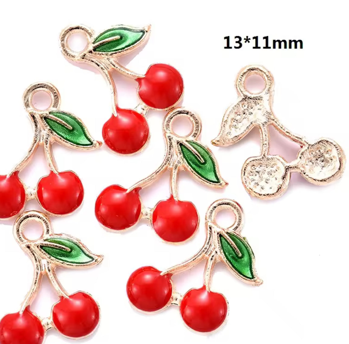 EC 2124 Cherry Fruit enamel charm ( 1 pc )