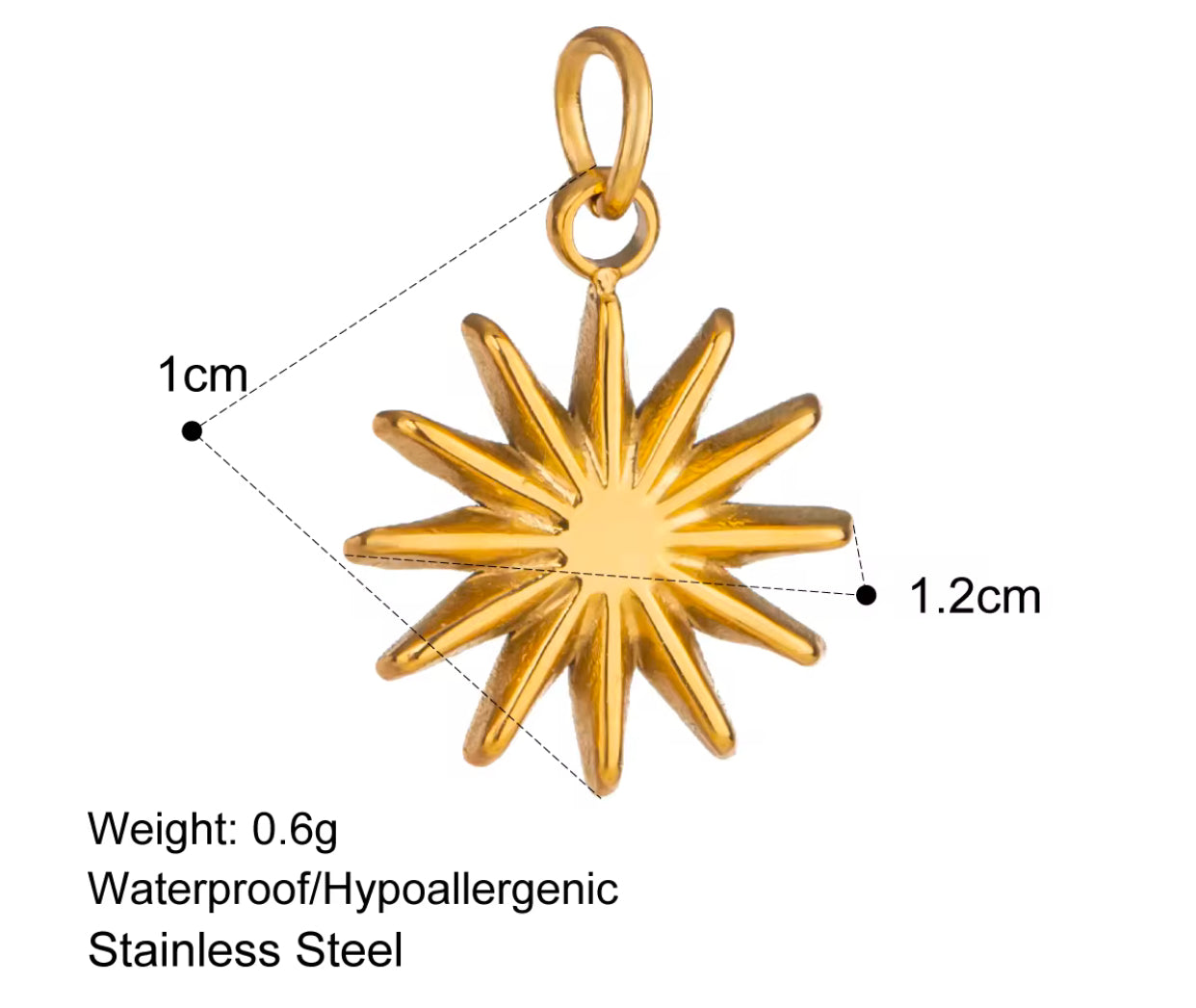 SS 2046 sun Stainless steel charm ( 1 pc ) Anti tarnish