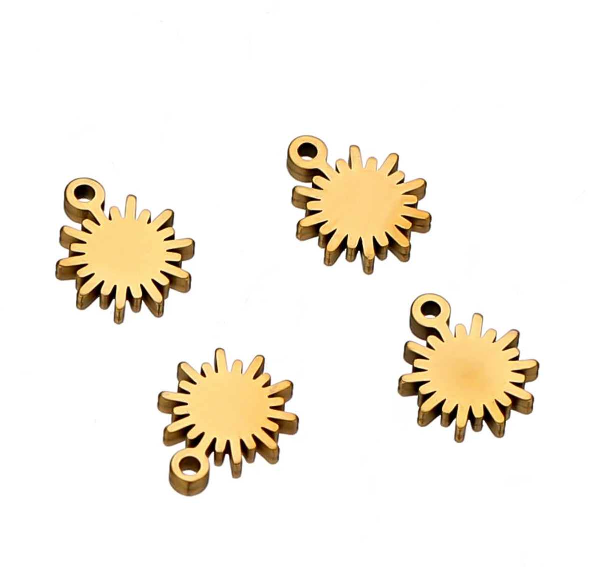 SS 1162 - Sun charm 18k gold plated stainless steel - per piece - anti tarnish