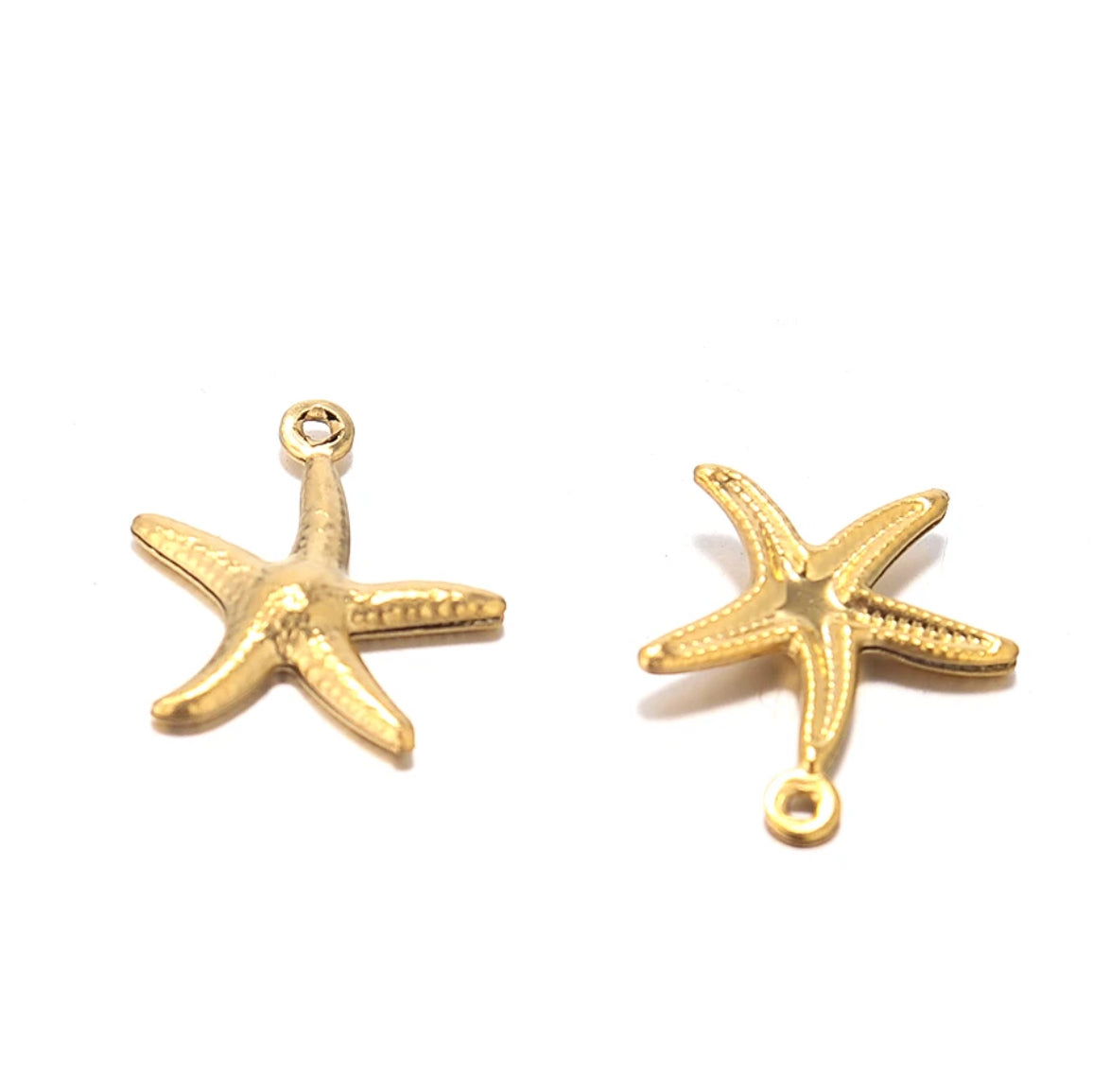 SS 1164 - Star fish charm 18k gold plated stainless steel - per piece - anti tarnish