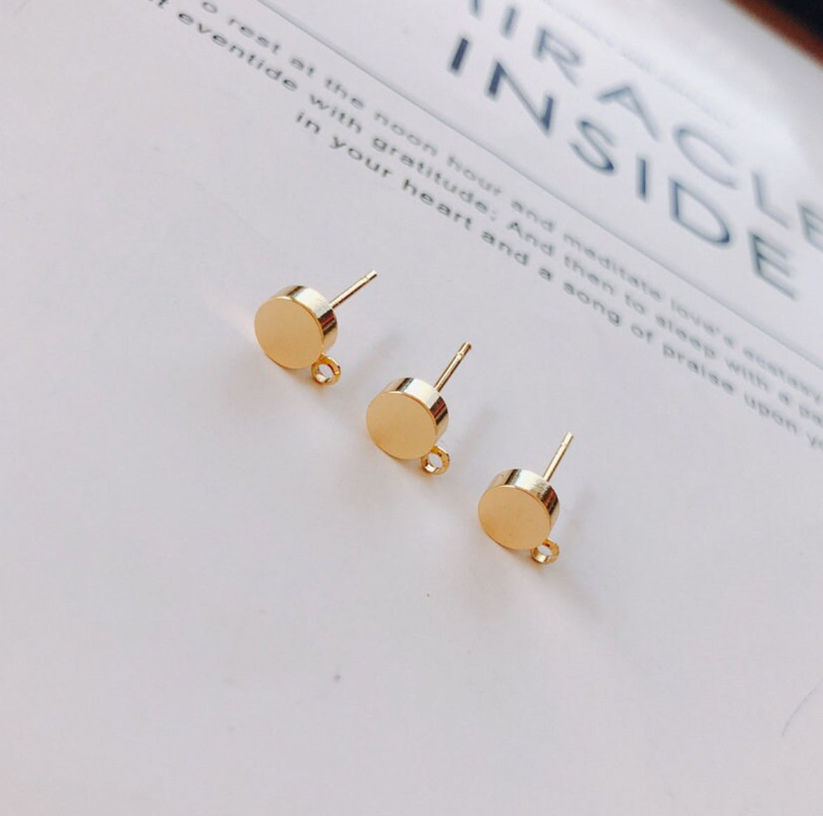 GP 1513 -  14k gold plated round stud ( 2 pc ) - anti tarnish