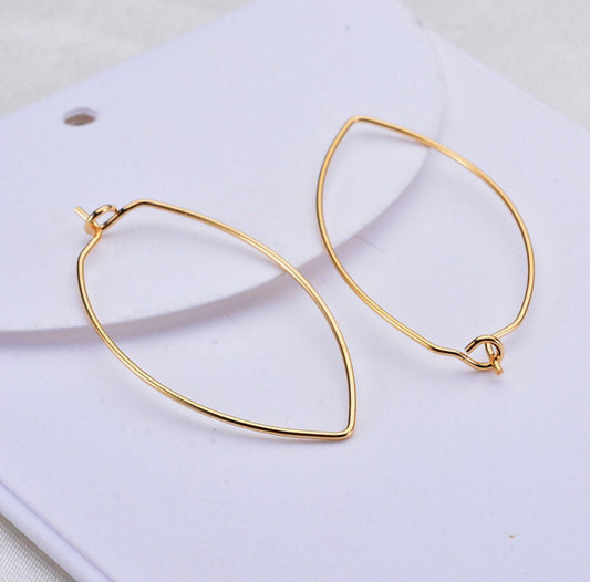 GP 1424 14k gold plated hoops - per pair - anti tarnish