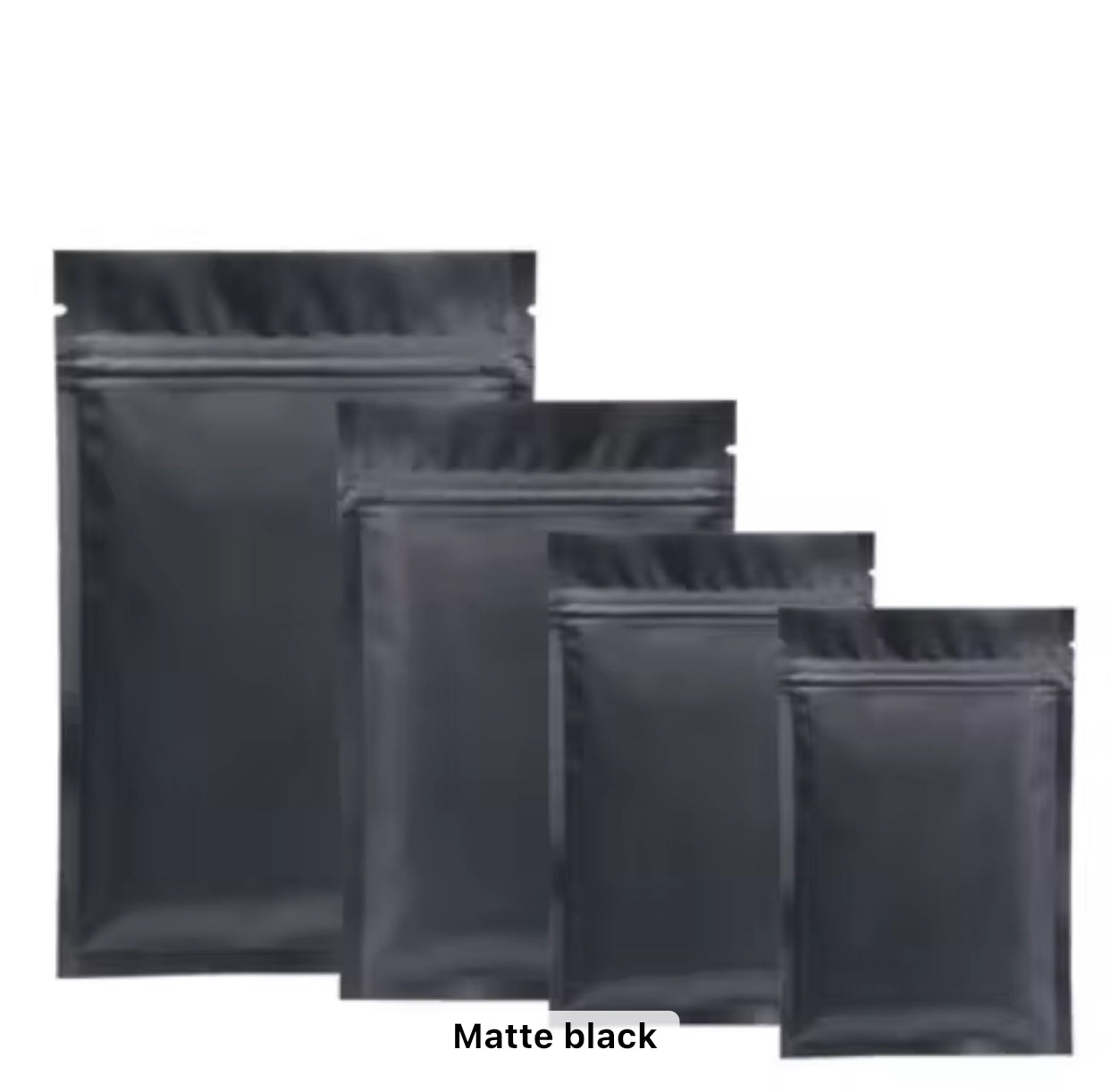 Matte black zip lock bag ( 1 pc )