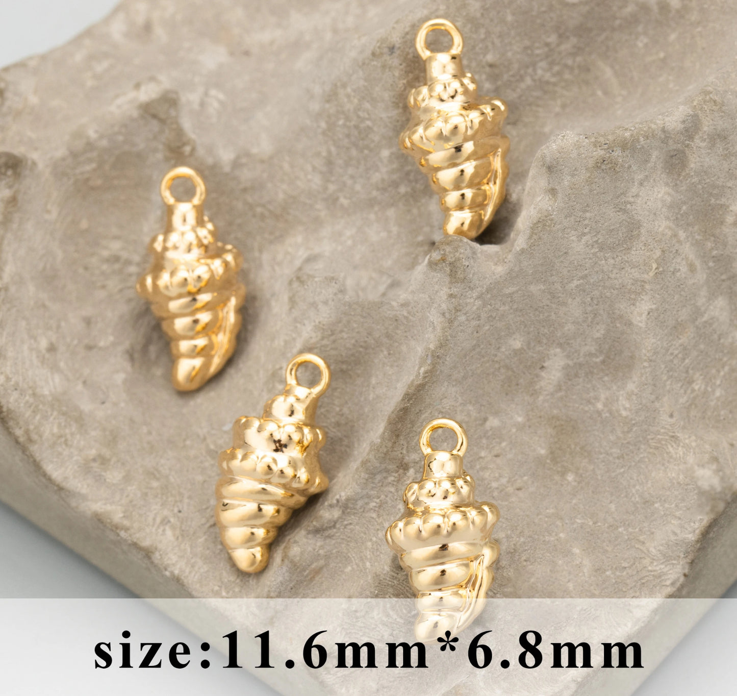 GP 1217 Conch 18k gold plated charm - per piece- anti tarnish