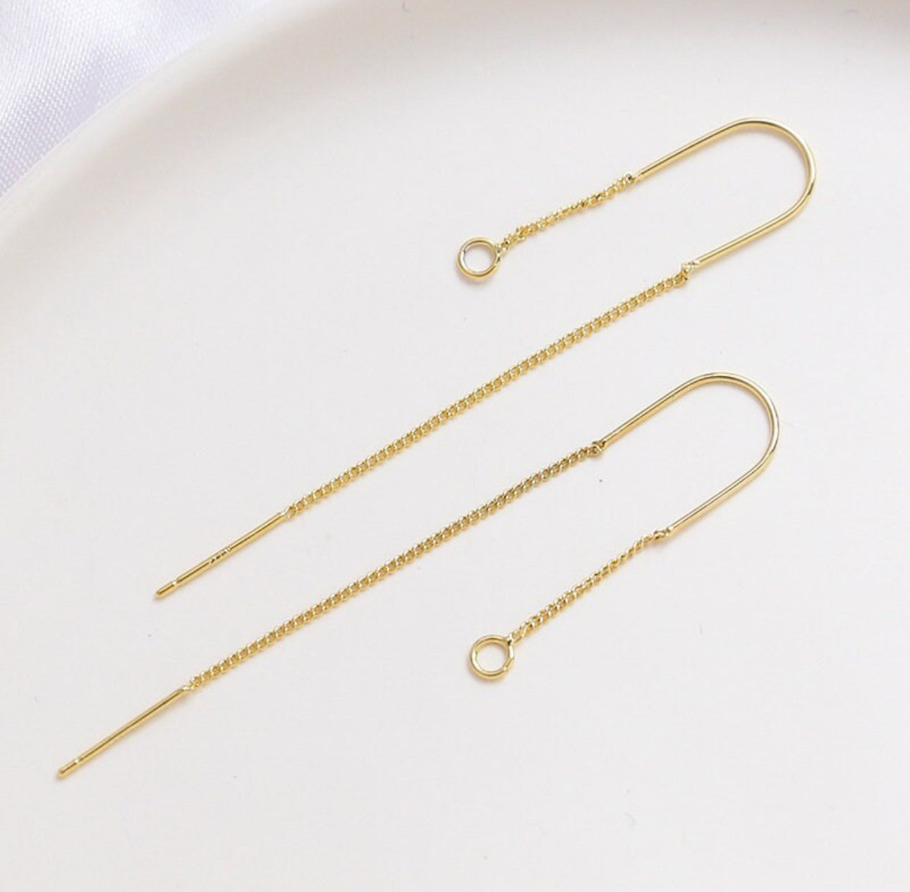 GP 1511 -  14k gold plated U hoops ( 2 pc ) - anti tarnish